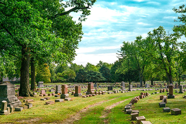Grounds view of the Catholic cemetery