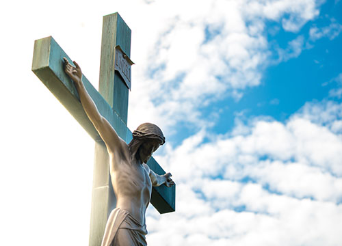 Christ statue at the Catholic cemetery